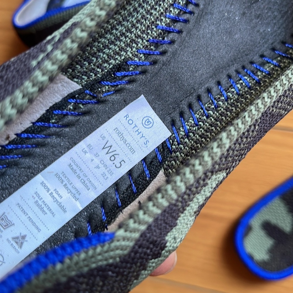 Rothy’s the Point Olive Camo size 6.5 - Picture 5 of 9